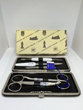 Maniküre Set - DOVO Solingen - 5 Teile - Edelstahl - Etui Leder Schwarz - NEU