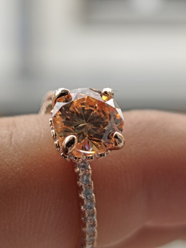Karat champagner diamantring - champagner,