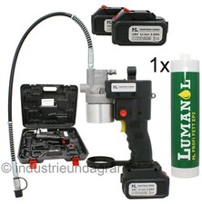 ML Akku Fettpresse 18V 500g SR Schraubkartusche +1 500g Kartusche Profi Fett EP2