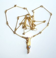 Halskette Lapponia 750 Gelbgold 0.05ct. Diamant 44 - 45 cm 6,3 gr