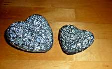 2  x  Mosaik Herz Glas 8 cm 10 cm  1 Dekoration Bruchglas Spiegel antrazith