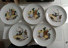 5 Abendbrotteller, Kahla Porzellan für Käse, Obst, Wein. Sehr guter gebr. Zust.