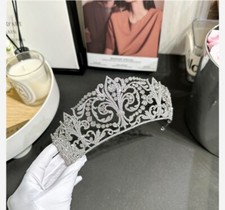 brautkrone Prinzessin brauthaarschmuck Königin 18kt vergoldet