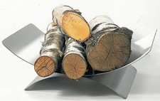 HOLZKORB EDELSTAHL KAMINHOLZKORB KAMINHOLZ KORB BRENNSTOFFKORB MATT GEBÜRSTET ES