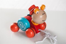 Eichhorn Nachziehtier Schnecke, Ziehtier aus Holz, Holzspielzeug 14cm