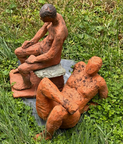 2er set terrakotta figuren - 2er-set,