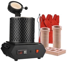 Uimoso Elektrischer Goldschmelzofen mit Keramiktiegel,1kg/3kg,1350W,Rot,Digital