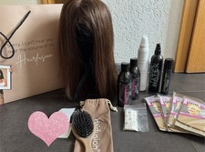 Perücke Echthaarperücke Damen 52 cm lang Braun inkl. Pflegeset und Zubehör