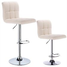 1x Barhocker Barstuhl Tresenhocker Stuhl Hocker Leinen Cremeweiß hb32cm-1