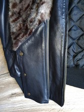 OTTO KERN Lederjacke Blouson Steppfutter Schwarz Fakefur Nappa 40 42 Bomberjacke