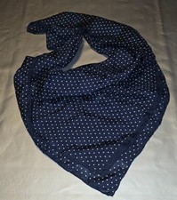 Halstuch Damen 79x79 cm marineblau weiße Punkte, seidig/Chiffon-Optik, leicht