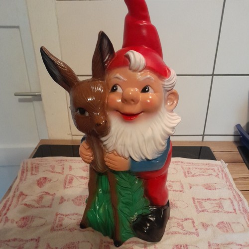Gartenzwerg mit reh 44 cm - mit,