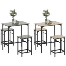 HOMCOM Bartisch Set Bartisch mit Barhocker-Set Esstisch mit 2 Stühlen