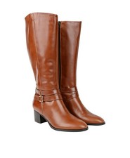 *** CYPRES *** Stiefel Reiterstiefel Cognac Leder Gr.39 NEUmK Weiter Schaft