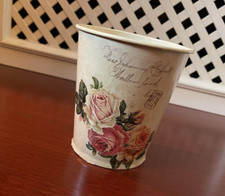 Romantisch Blumentopf ❤️ Rosen Über-Topf Metall Landhaus Shabby Chic Rosa Beige