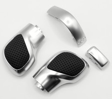 Schaltknauf / Schalthebel Silber-Leder für Golf 7, Passat, Polo, T-Roc mit DSG 