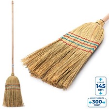 Sorgobesen 5x genäht Reisstrohbesen Straßenbesen Besen Sorgobesen 145 cm