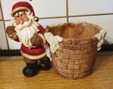 Weihnachtsmann Übertopf- Weihnachten Deko Keramik-sehr gut Weihnachtsmann Überto
