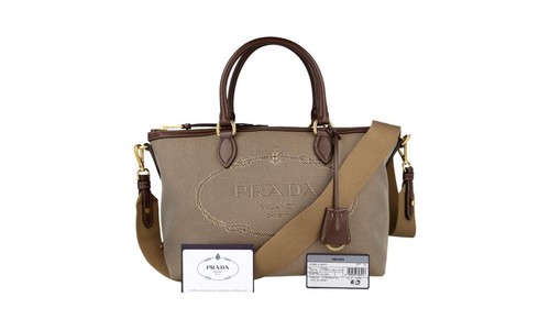 Prada logo jaquard canvas - prada,