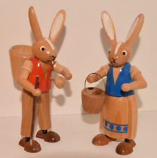 2 alte Osterhasen Hase, Holzfiguren Deko Ostern, Echte erzgebirgische Handarbeit