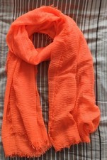 Schal Tuch neon Orange uni zart Sommer Herbst 