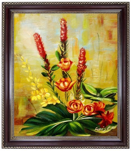 ölbild blumen gemälde - blumen,