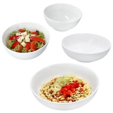 4er Set Schüsseln STABIL je 2x Ramenschüssel Salatschale Porzellan Weiß Pasta