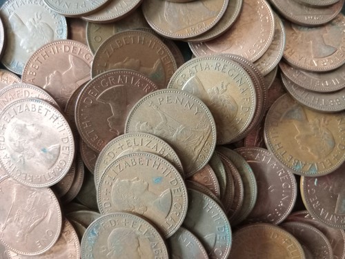 One penny circulated - one,