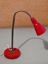 Schreibtischlampe, Nachttischlampe, Rot, Holz, Metall