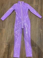 PVC Overall Anzug Lila Damen L