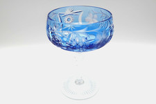 1 Nachtmann "Traube" Bleikristall Sektkelch Überfang Aquamarin/Hellblau