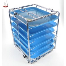 Instrumenten Tray Rack Möbeleinsatz inkl. 6 blauen Trays