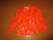 PVC Regen Jacke Größe L Feuerwehr rot orange knatschig fest selten