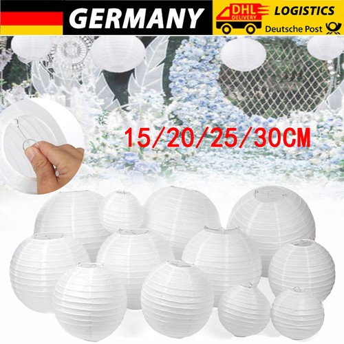 12x weißes papier laternen - 12x,