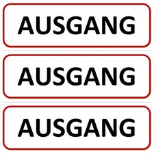 ☆ 3 x Klebeschild - Ausgang - 196x65 Aufkleber Schild (Kein Eingang Zutritt)
