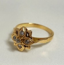 russischer Ring 585 Rotgold mit Schmucksteine Gold um 1980 / CU 342(68)