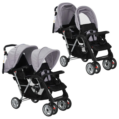 Tandem kinderwagen stahl grau - stahl,