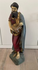 alte Holzfigur - Kirchenfigur - Heiliger - geschnitzt und gefasst - 50 cm