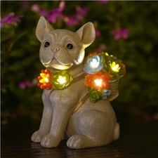Hund Deko Figur Garten Beleuchtet Solar Hundespielzeug Geschenk