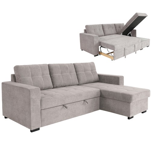 Ecksofa light grey - light,