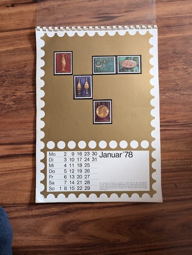 Briefmarken kalender aus 1978 - kalender,