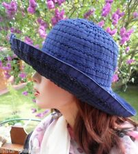 Damen Hut Mütze Kofferhut Farbauswahl roll/faltbar Sonnenhut Strand Urlaub 