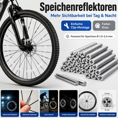 Speichenreflektoren grau 32 - grau, 24/32