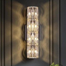 JUJUQI Kristall Wandleuchte, Moderne Innen Wandlampen, Innen chrom lampe für