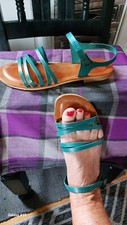 Damen Sandalette 41 "Alice Carlotti"  Leder türkis gebraucht