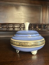 Weimar Porzellan Bonbonniere/Zuckerdose m. Deckel Goldverzierungen,B15cm xH13cm