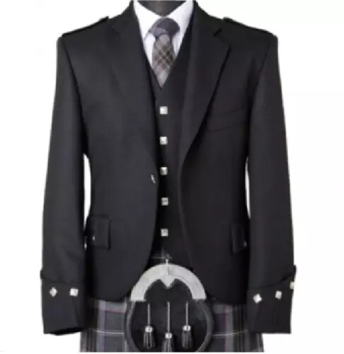 Scottish argyle kilt black - argyle,