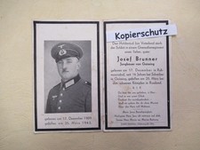 Sterbebild WK 2 Soldat i. e. Gren.-Regt. Gef. 25. 3. 1943 in Rußland/Gaissing