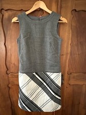 Kleid Business Etuikleid grau weiß orsay 34 elegant