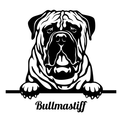 Bullmastiff auto aufkleber - bullmastiff,